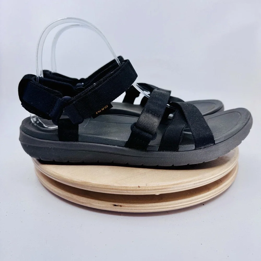 Teva Sanborn Mia Sandals Womens 10 Black Sport Hiking Walking Shoes - Picture 4 of 8